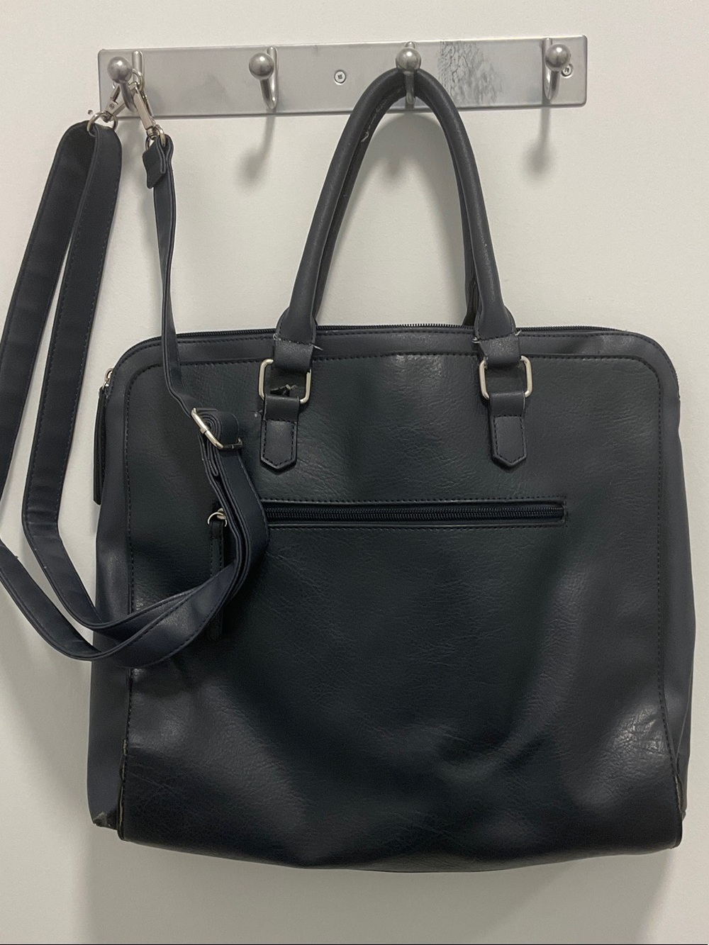 Men's Black Laptop Briefcase with Dual Carry Options